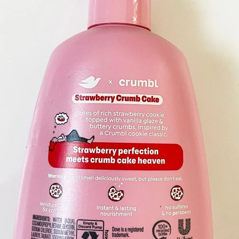 new!! Dove Crumbl Moisturizing Liquid Hand Wash Strawberry Cookie, 12 oz